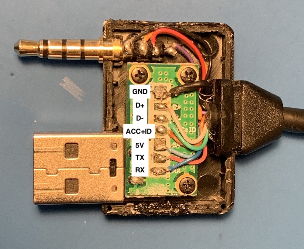 PCB front, annotated with the hidden silkscreen